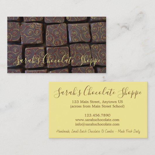 チョコレートボンショコラティアーキャンディショップスウィートフード 名刺 (正面/裏面)