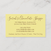 チョコレートボンショコラティアーキャンディショップスウィートフード 名刺 (裏面)