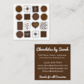 チョコレートボンボンキャンディショップショコラティエ スクエア名刺 (正面/裏面)