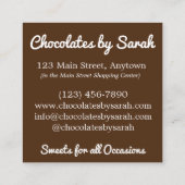 チョコレートボンボンキャンディショップショコラティエ スクエア名刺 (裏面)