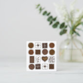 チョコレートボンボンキャンディショップショコラティエ スクエア名刺 (スタンド正面)