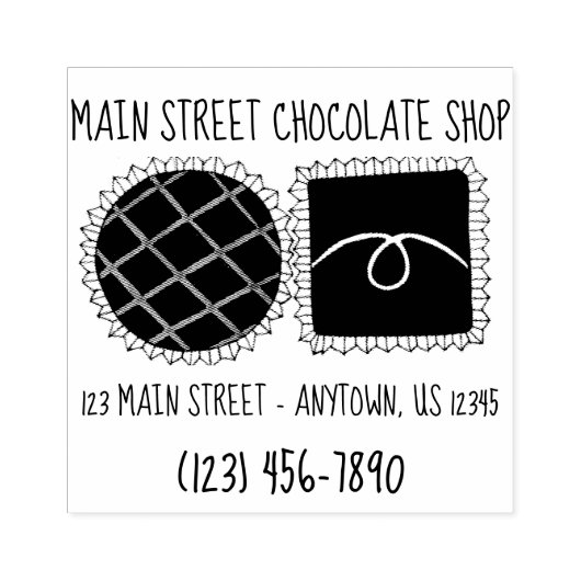チョコレートボンボンキャンディーショップショコラティアーアドレス ラバースタンプ (インプリント)