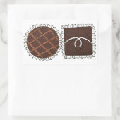 チョコレートボンボンバレンタインズデイキャンディー 長方形シール (バッグ)