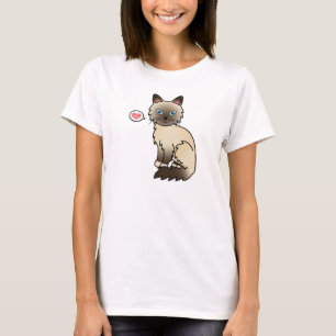 チョコレートポイントのビルマン/ラグドール 猫 愛 Tシャツ