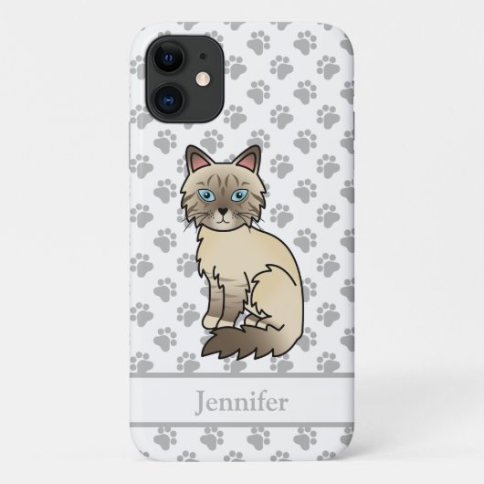 チョコレートポイントタビーバーマン猫と名前 Case-Mate iPhoneケース (裏面)