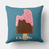 チョコレートポプシクル名前をカスタムする&カラーピロー クッション (裏面)