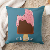 チョコレートポプシクル名前をカスタムする&カラーピロー クッション (ブランケット)