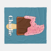 チョコレートポプシクル名前をカスタムする&カラーフリース フリースブランケット (正面(横))