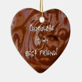 チョコレートマイフレンド最高ののハートオーナメント セラミックオーナメント (右)