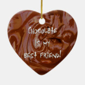 チョコレートマイフレンド最高ののハートオーナメント セラミックオーナメント (裏面)