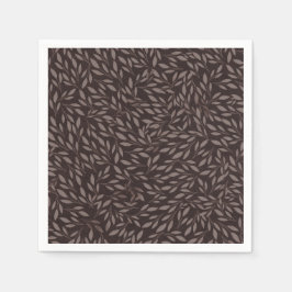 チョコレートマウヴ葉ピンクボタニカル結婚ズ スタンダードカクテルナプキン