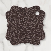 チョコレートマウヴ葉ピンクボタニカル結婚ズ フェイバータグ (裏面)