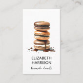 チョコレートマカロン自家製デッサーツパティシシェフ 名刺 (正面)