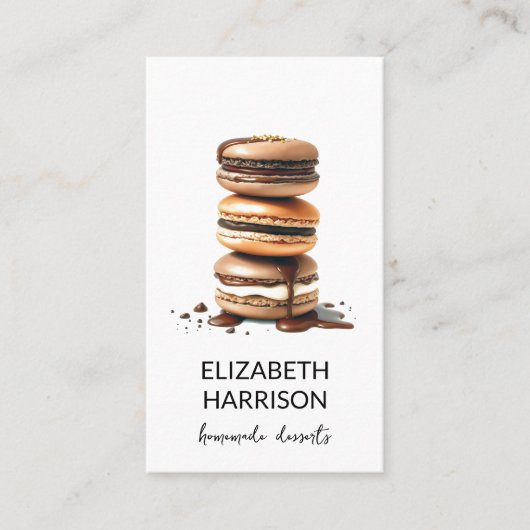 チョコレートマカロン自家製デッサーツパティシシェフ 名刺 (正面)
