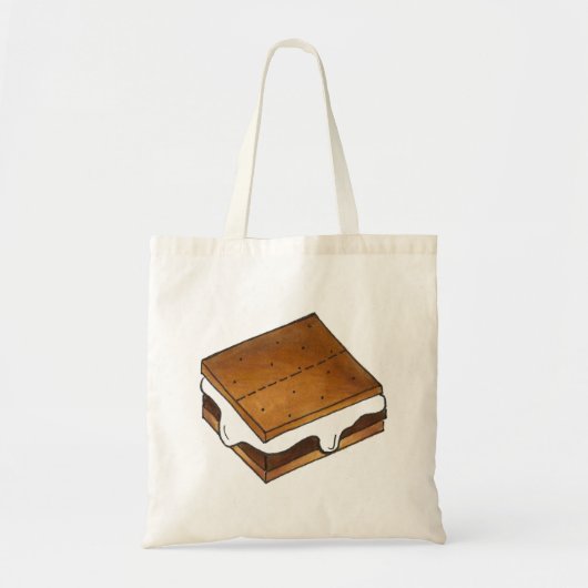 チョコレートマシュマロ焚き火スモアーズモーレスフード トートバッグ (正面)