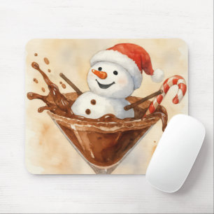 チョコレートマティーニの雪だるま マウスパッド