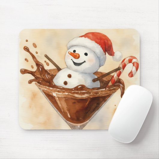 チョコレートマティーニの雪だるま マウスパッド (マウス)