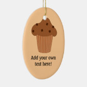 チョコレートマフィンのグラフィックのカスタマイズ セラミックオーナメント (右)