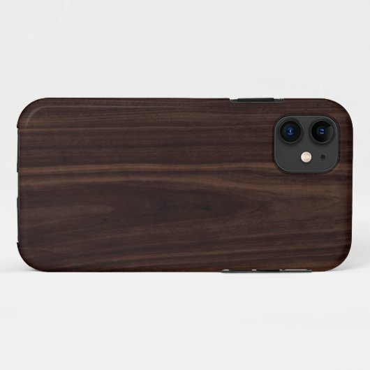 チョコレートマホガニーの暗い木製の穀物の質 Case-Mate iPhoneケース (裏面(横))