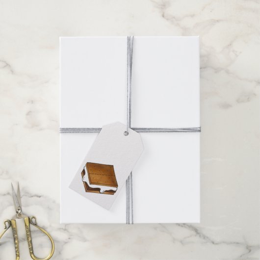 チョコレートマーシュマロートーストキャンプファイアーズモーレ ギフトタグ (より糸付き)