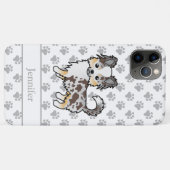 チョコレートマールロングコートチワワ犬+名前 Case-Mate iPhoneケース (裏面(横))
