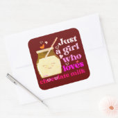 チョコレートミルクが大好きな女おもしろいの子 スクエアシール (封筒)