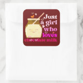 チョコレートミルクが大好きな女おもしろいの子 スクエアシール (バッグ)