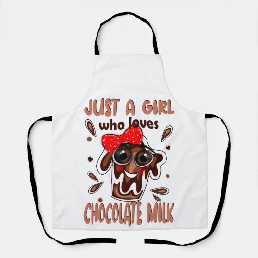 チョコレートミルクが大好きな女の子 エプロン (正面)