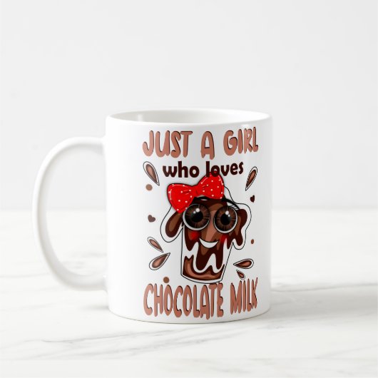 チョコレートミルクが大好きな女の子 コーヒーマグカップ (左)