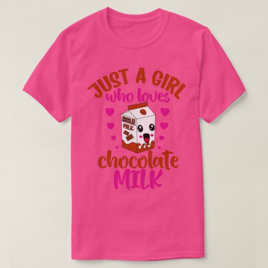 チョコレートミルクが大好きな女 Tシャツ (デザイン正面)