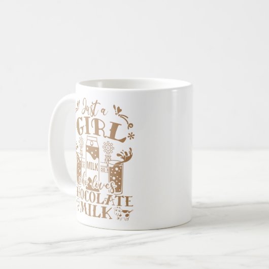 チョコレートミルクが好きな女の子 – 牛乳娘 コーヒーマグカップ (正面左)