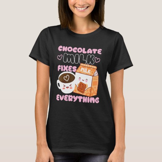 チョコレートミルクですべてを固める Tシャツ (正面)