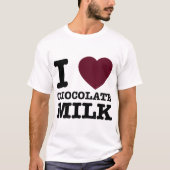 チョコレートミルクのデザインが好き Tシャツ (正面)