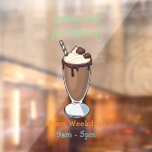 チョコレートミルクシェイク漫画イラストレーション ウィンドウサイン (シート2)