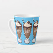 チョコレートミルクシェイク漫画イラストレーション カフェラテマグ (左アングル)