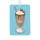 チョコレートミルクシェイク漫画イラストレーション カーエアーフレッシュナー (裏面)