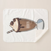 チョコレートミルクシェイク漫画イラストレーション シェルパブランケット (正面(横))