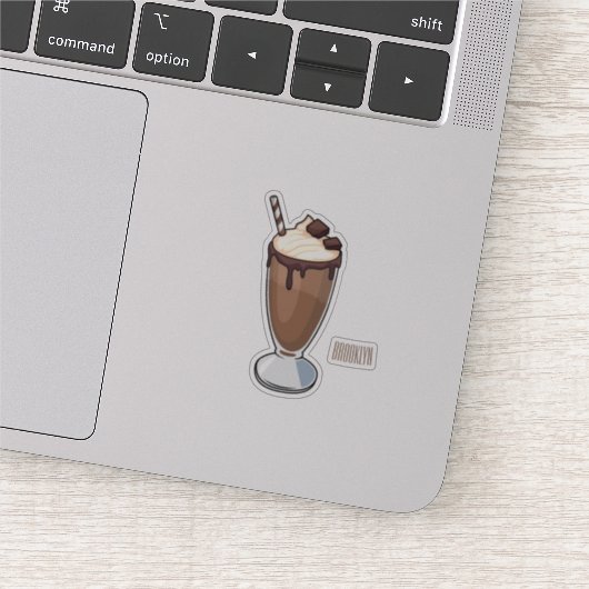 チョコレートミルクシェイク漫画イラストレーション シール (詳細)