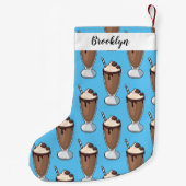 チョコレートミルクシェイク漫画イラストレーション スモールクリスマスストッキング (裏面)