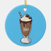 チョコレートミルクシェイク漫画イラストレーション セラミックオーナメント (正面)