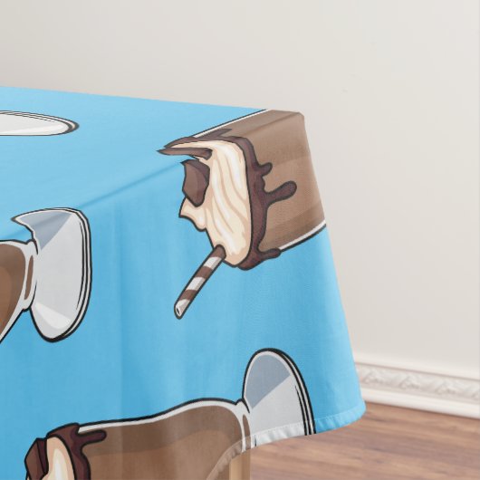 チョコレートミルクシェイク漫画イラストレーション テーブルクロス (インサイチュ)