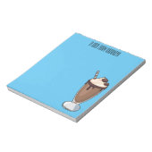 チョコレートミルクシェイク漫画イラストレーション ノートパッド (回転)