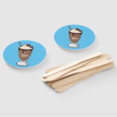 チョコレートミルクシェイク漫画イラストレーション ハンドファン (組立なし)