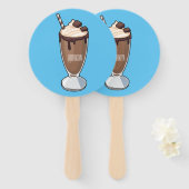 チョコレートミルクシェイク漫画イラストレーション ハンドファン (正面&裏面)