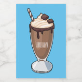 チョコレートミルクシェイク漫画イラストレーション フードラベル (シングルラベル)