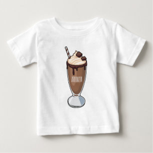 チョコレートミルクシェイク漫画イラストレーション ベビーTシャツ