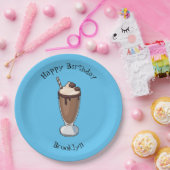 チョコレートミルクシェイク漫画イラストレーション ペーパープレート (パーティー)