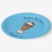 チョコレートミルクシェイク漫画イラストレーション ペーパープレート (アングル)