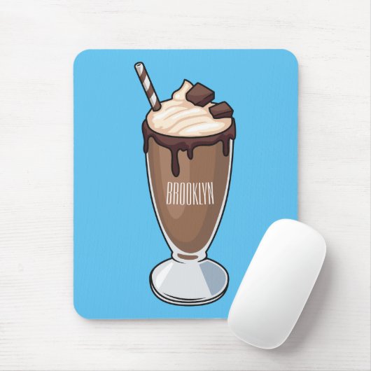 チョコレートミルクシェイク漫画イラストレーション マウスパッド (マウス)