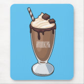 チョコレートミルクシェイク漫画イラストレーション マウスパッド (正面)